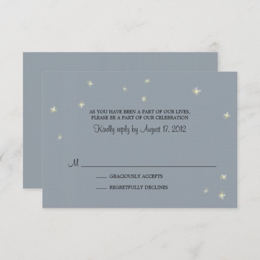 RSVP Card Whimsy Fireflies (Voorkant / Achterkant)