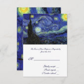 RSVP, carte d'acceptation mariage, Starry Night (Devant / Derrière)