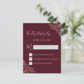 RSVP - Carte de réponse du Mariage Rose en Bourgog (Debout devant)