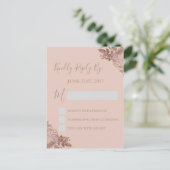 RSVP - Carte de réponse du Mariage Rose Gold Blush (Debout devant)
