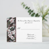 RSVP, carte de réponse, fleurs de prune (Debout devant)