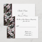 RSVP, carte de réponse, fleurs de prune (Devant / Derrière)