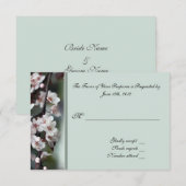 RSVP, carte de réponse, fleurs de prune (Devant / Derrière)