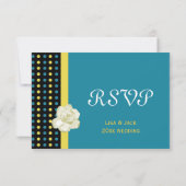 RSVP, carte de réponse, gardenia et pois (Dos)