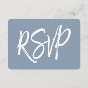 RSVP - Carte de réponse Mariage bleu Dusty