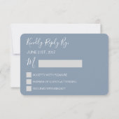 RSVP - Carte de réponse Mariage bleu Dusty (Dos)