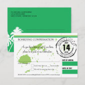 RSVP Carte d'embarquement pour les îles Fidji (Devant / Derrière)