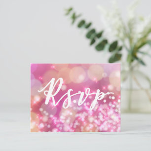 RSVP   Carte postale Épingles rose glamour