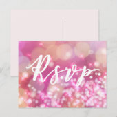 RSVP | Carte postale Épingles rose glamour (Devant / Derrière)