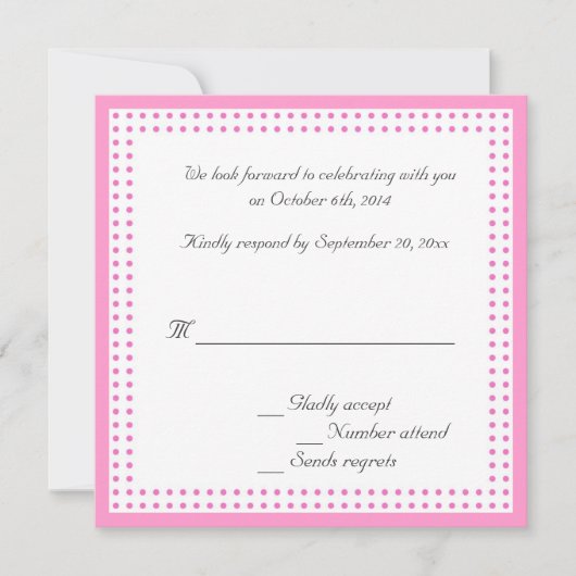 RSVP, carte réponse pour faire-part de mariage (Devant)