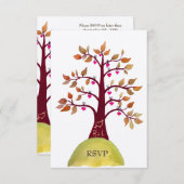 RSVP Cartes de Mariage Carving Coeur Arbre Automne (Devant / Derrière)