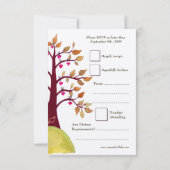 RSVP Cartes de Mariage Carving Coeur Arbre Automne (Dos)