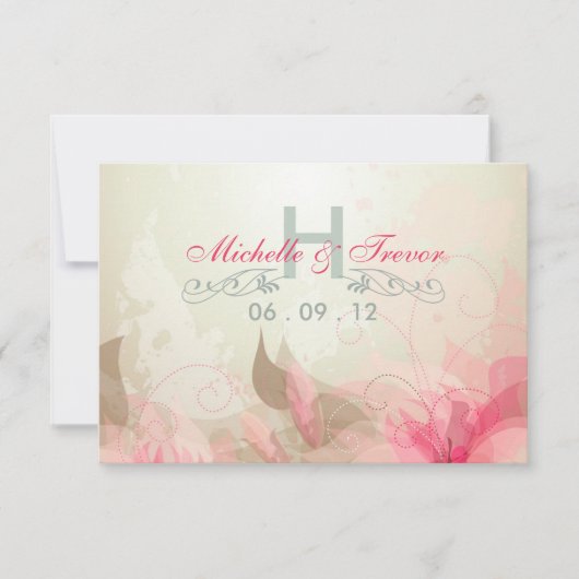 RSVP - Cartes d'invitation de mariage abstrait flo (Devant)