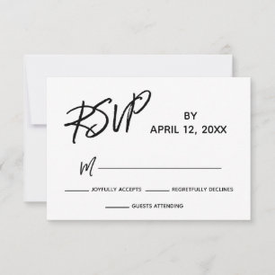 RSVP Casual Handschrift Script BW Bruiloft Set