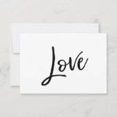 RSVP Casual Handschrift Script BW Bruiloft Set Kaartje (Achterkant)