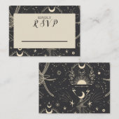RSVP Celestial Boho Wedding Card Notitiekaartje (Voorkant / Achterkant)