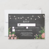 RSVP Chalk Mariage Lumières Rustiques Cartes Flora (Devant)