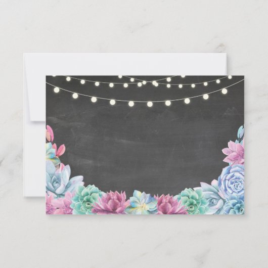RSVP Chalk Mariage Rustique Succulents Cartes Flor (Dos)