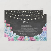 RSVP Chalk Mariage Rustique Succulents Cartes Flor (Devant / Derrière)
