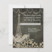 RSVP Chalk  Paris Parisian Stylish Wedding (Achterkant)