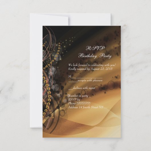 RSVP Champagne d'Anniversaire Noir d'or (Dos)