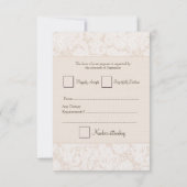 RSVP Champagne Ivory Lace Wedding Card (Achterkant)