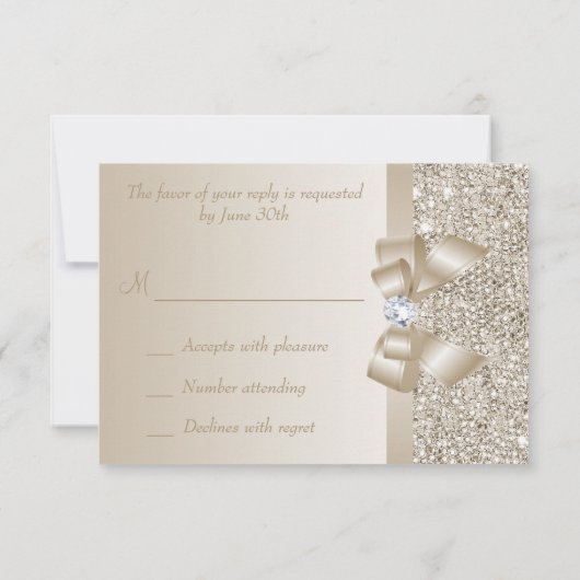RSVP Champagne Paillettes, Nœud & Diamant RSVP (Dos)