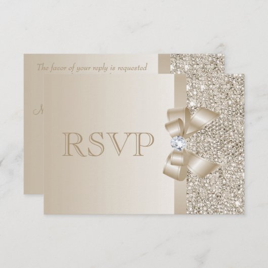 RSVP Champagne Paillettes, Nœud & Diamant RSVP (Devant / Derrière)