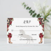 RSVP Charra Invitations, Red Roses charra (Debout devant)