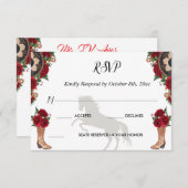 RSVP Charra Invitations, Red Roses charra (Devant / Derrière)