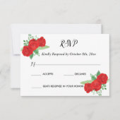 RSVP Charra Invitations, Red Roses charra (Devant)