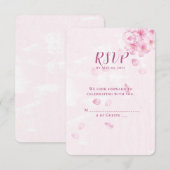RSVP cherry blossom bruiloft Kaartje (Voorkant / Achterkant)