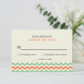 RSVP Chevron Mariage Coral Mint Green (Debout devant)