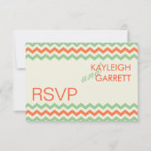 RSVP Chevron Mariage Coral Mint Green (Dos)