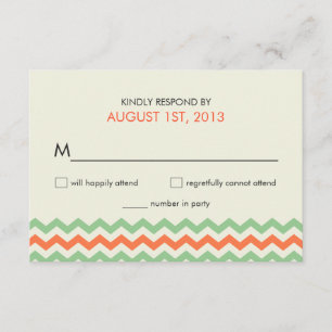 RSVP Chevron Wedding Coral Mint Green