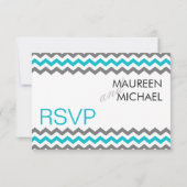 RSVP Chevron Zigzag Mariage moderne (Dos)