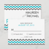 RSVP Chevron Zigzag Mariage moderne (Devant / Derrière)