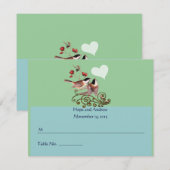 RSVP Chickadee Tortelduifjes Wedding Place Card Kaartje (Voorkant / Achterkant)