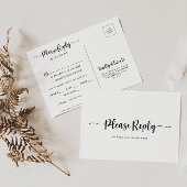 RSVP Choix de Menu Calligraphie Minimaliste