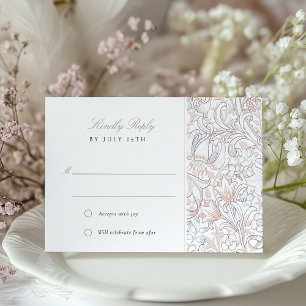 RSVP Classic Gouden Lelie Pastel Bruiloft Antwoord Kaart