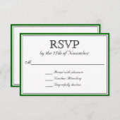 RSVP classique avec bordure vert foncé (Devant / Derrière)
