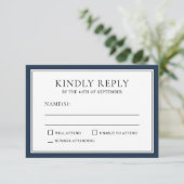 RSVP classique simple et élégant avec bordure mari (Debout devant)