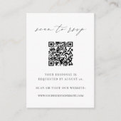 RSVP-code voor zwart-wit en modern script Informatiekaartje (Voorkant)