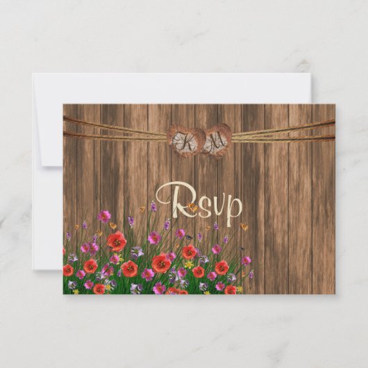 RSVP Coeur de monogramme avec Fleurs sauvages de p (Devant)