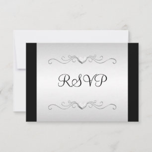 RSVP Cœurs Amour Noir Argent Toutes les Occasions