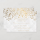 RSVP Confettis dorés élégants Mariage (Devant / Derrière)