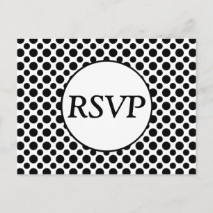 RSVP Custom Black Polka Dot Briefkaart