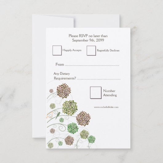 RSVP Dahlia Whimsy Cartes de Mariage de Jardin (Dos)