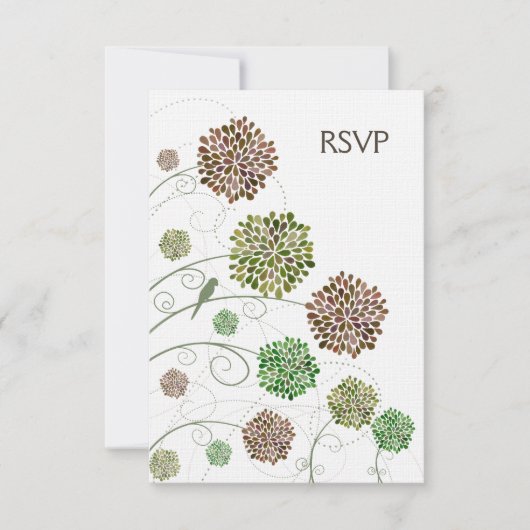 RSVP Dahlia Whimsy Cartes de Mariage de Jardin (Devant)