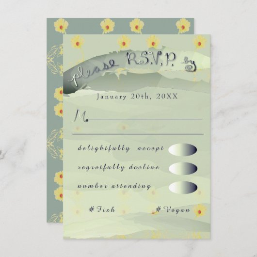 RSVP Daisy en Grey Enclosure Informatiekaartje (Voorkant / Achterkant)